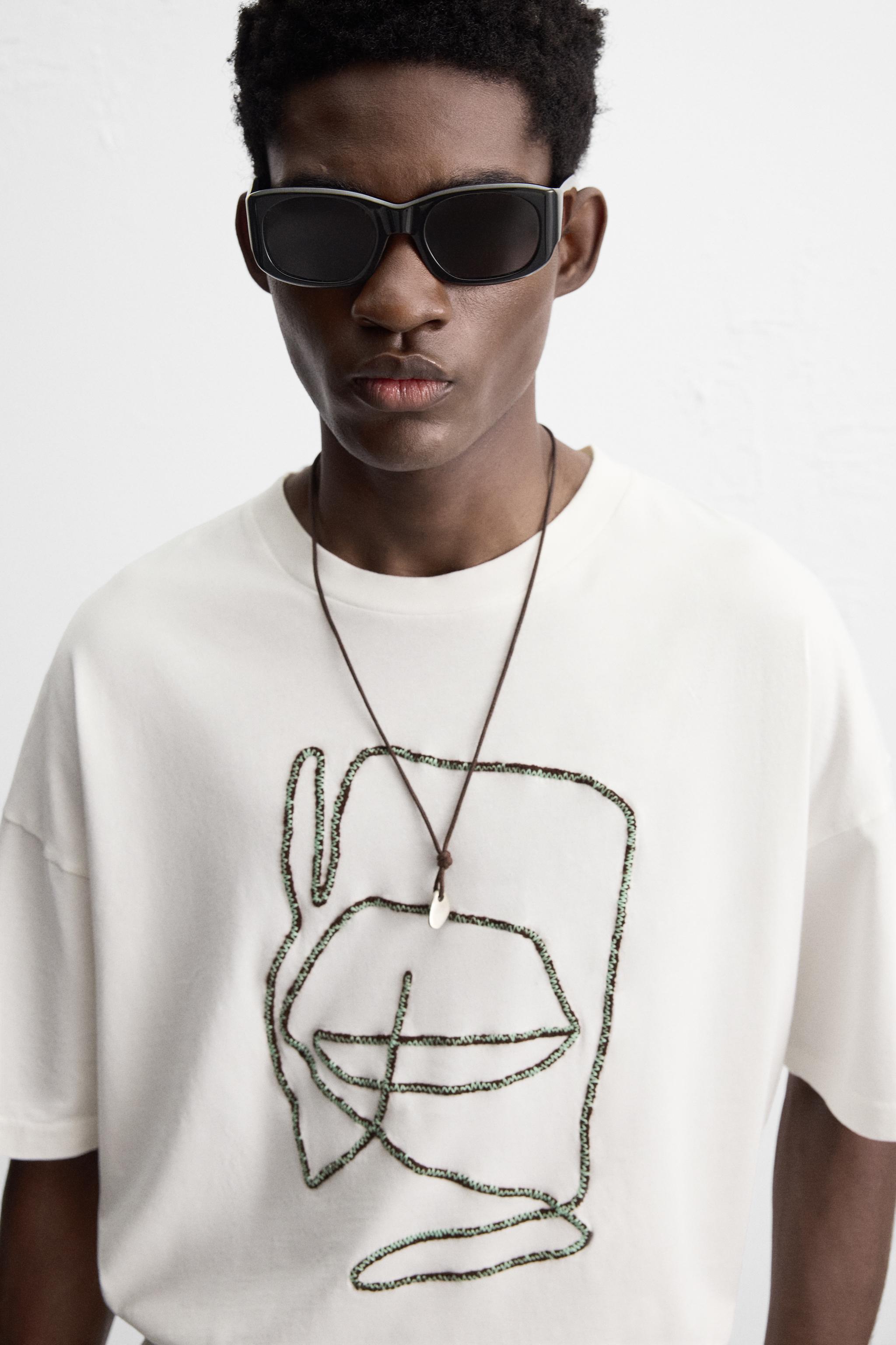 CONTRAST EMBROIDERY SHIRT